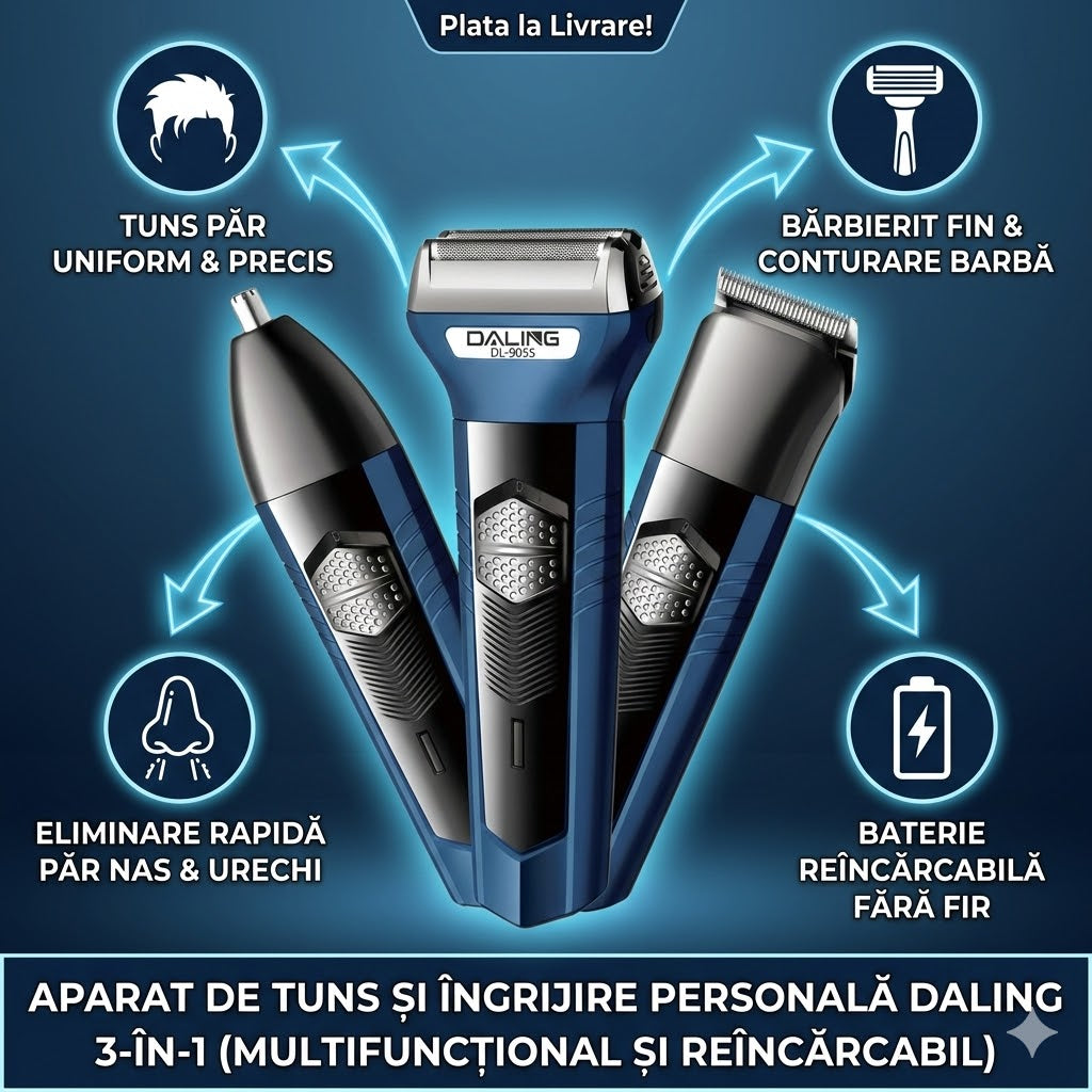 APARAT DE TUNS SI INGRIJIRE PERSONALA DALING 3-ÎN-1 (MULTIFUNCTIONAL SI REINCARCABIL)